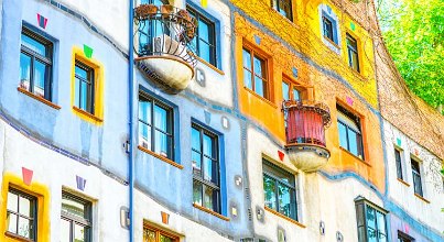 Das Hundertwasserhaus – bunt und grün