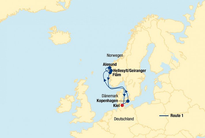 Kreuzfahrt Norwegische Fjorde (inkl. Bahn)