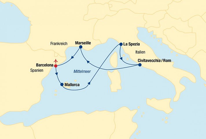 Westliches Mittelmeer Kreuzfahrt (ab/bis Barcelona)