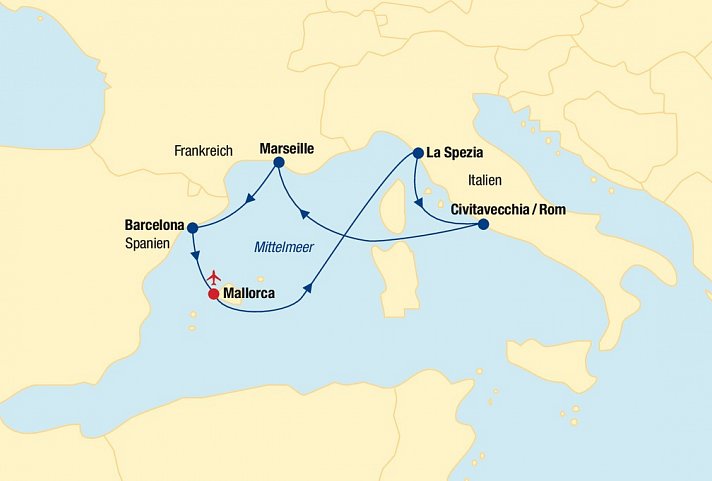 Westliches Mittelmeer Kreuzfahrt (ab/bis Mallorca)