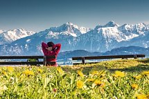 Berghotel Ratschings - Pause mit Bergpanorama