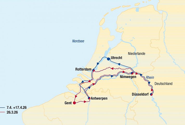 Flusskreuzfahrt Holland & Belgien