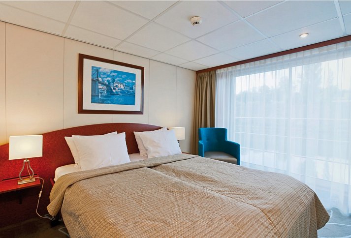 Flusskreuzfahrt Holland und Belgien - Kabinenbeispiel 2-Bett-Kabine franz. Balkon Oberdeck