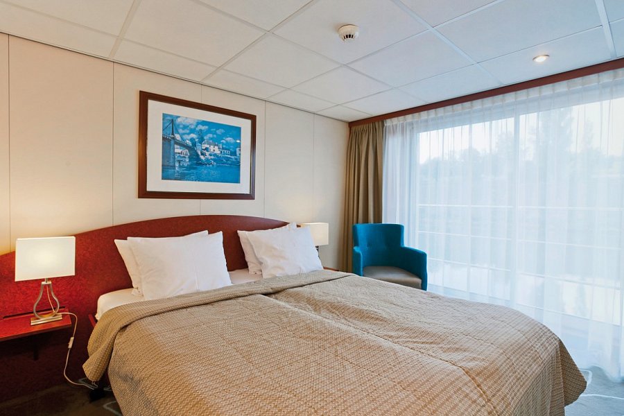 Flusskreuzfahrt Holland und Belgien - Kabinenbeispiel 2-Bett-Kabine franz. Balkon Oberdeck