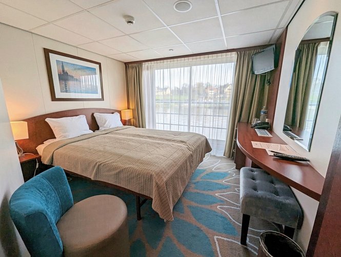 Flusskreuzfahrt Holland und Belgien - Kabinenbeispiel 2-Bett-Kabine franz. Balkon Oberdeck