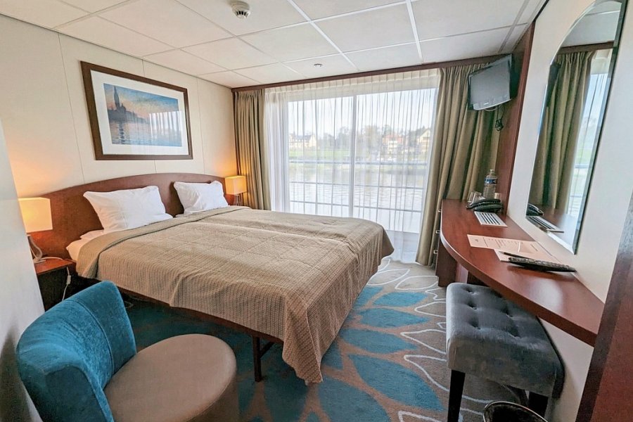 Flusskreuzfahrt Holland und Belgien - Kabinenbeispiel 2-Bett-Kabine franz. Balkon Oberdeck