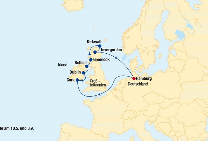 Kreuzfahrt Britische Inseln inkl. Bahn