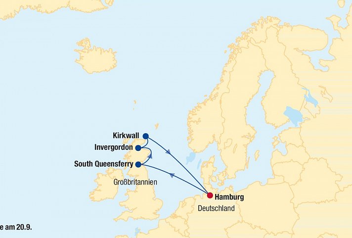Kreuzfahrt Großbritannien inkl. Bahn