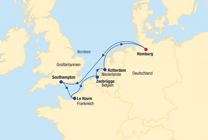 Kreuzfahrt Westeuropa inkl. Bahn