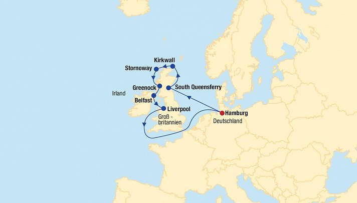 Kreuzfahrt Britische Inseln inkl. Bahn