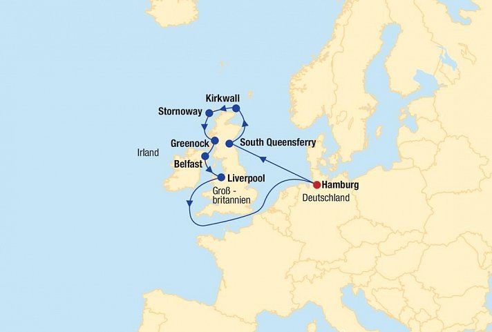 Kreuzfahrt Britische Inseln inkl. Bahn