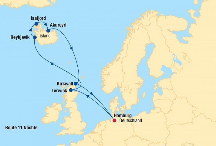 Kreuzfahrt Island & Schottland inkl. Parkplatz