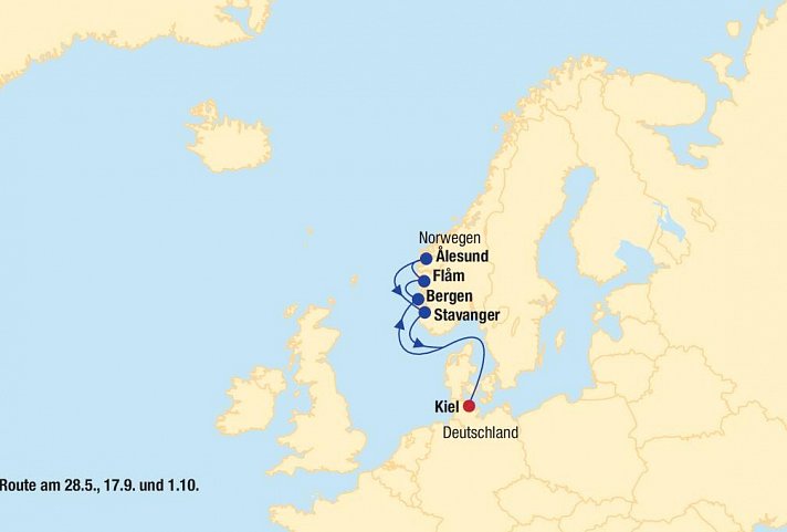 Kreuzfahrt Norwegen inkl. Bahn