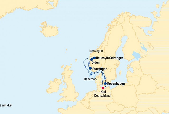 Kreuzfahrt Norwegen inkl. Bahn