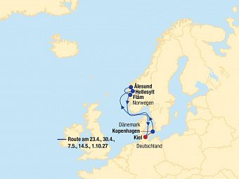 Kreuzfahrt Norwegen inkl. Bahn