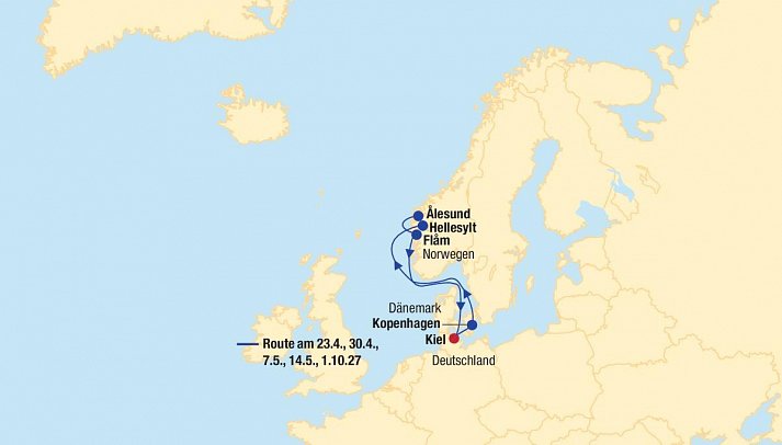 Kreuzfahrt Norwegen inkl. Bahn