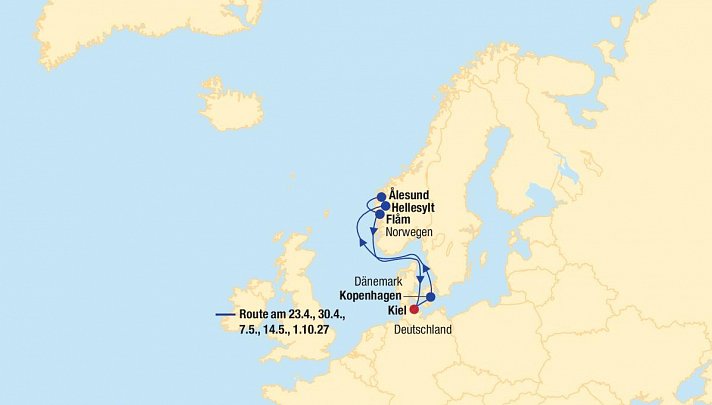 Kreuzfahrt Norwegen inkl. Bahn