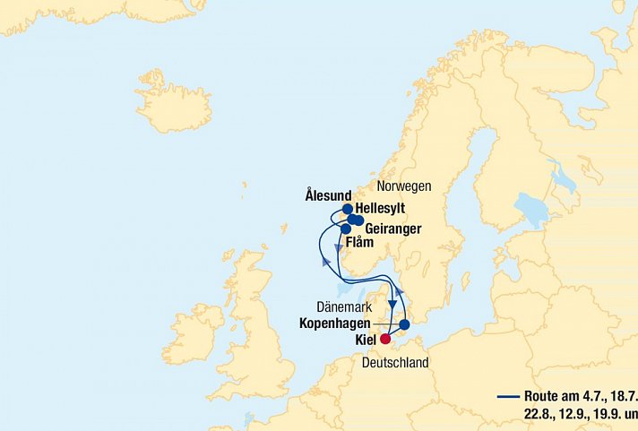 Kreuzfahrt Norwegen inkl. Bahn