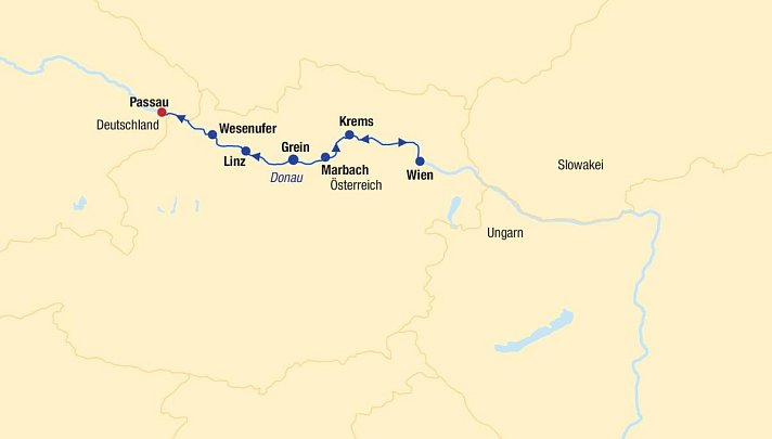 Flusskreuzfahrt Donau Boat & Bike (bis Wien)