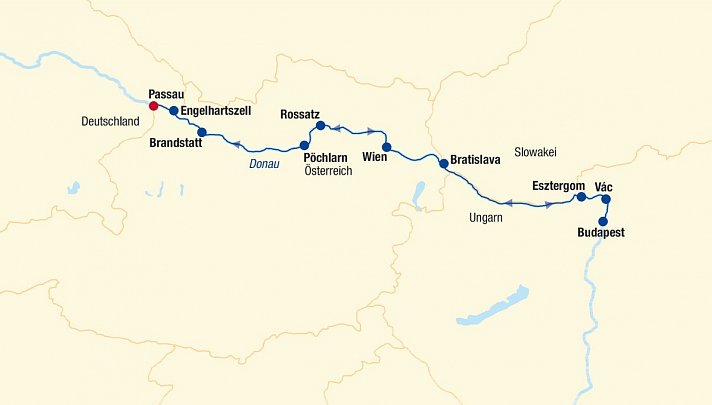 Flusskreuzfahrt Donau Boat & Bike (bis Budapest)