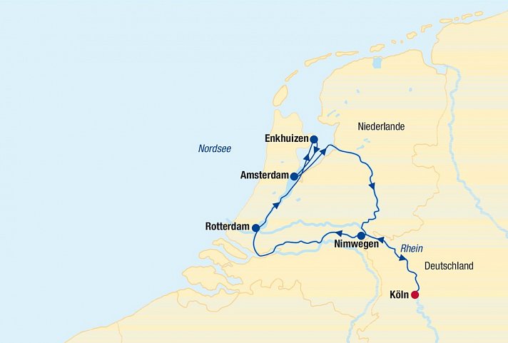 Flusskreuzfahrt Holland Tulpenblüte