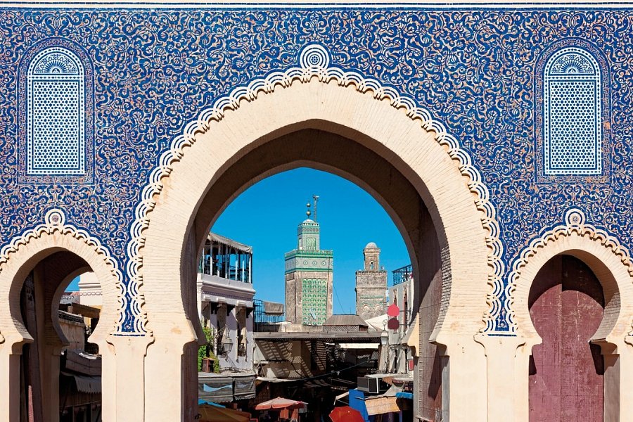 Marokko Rundreise & Baden - Stadttor Bab Boujeloud, Fes