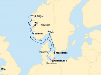 Kreuzfahrt Skandinavien inkl. Bahn