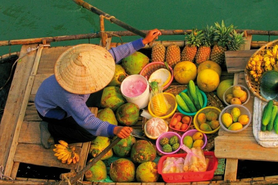 Asien - Vietnam, Kambodscha Rundreise & Baden Thailand - Schwimmender Markt