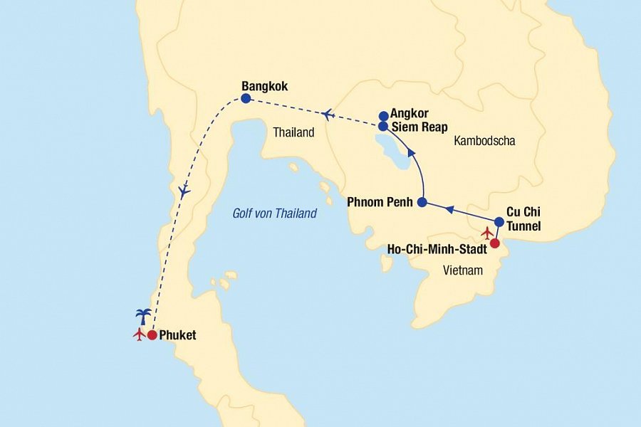 Asien - Vietnam, Kambodscha Rundreise & Baden Thailand