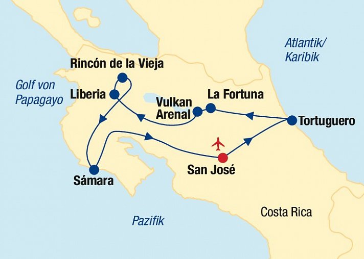 Costa Rica Rundreise & Baden