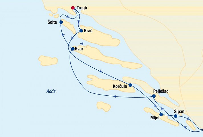 Blaue Reise Kroatien Boat & Bike (Trogir)