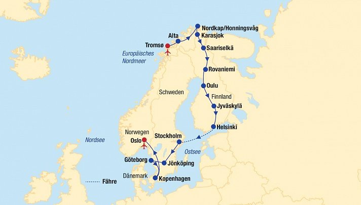Skandinavien Rundreise