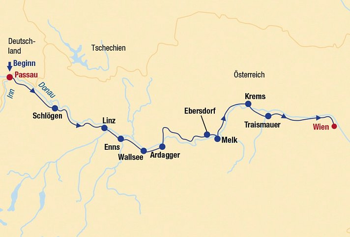 Donau-Radtour ab Passau bis Wien