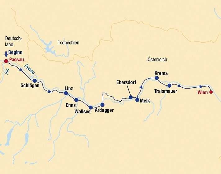Donauradweg ab Passau bis Wien