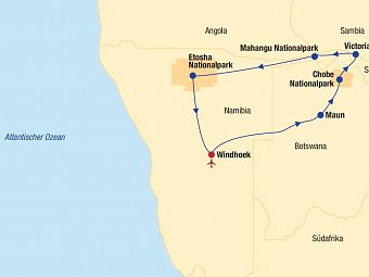 Namibia, Botswana, Simbabwe - Rundreise