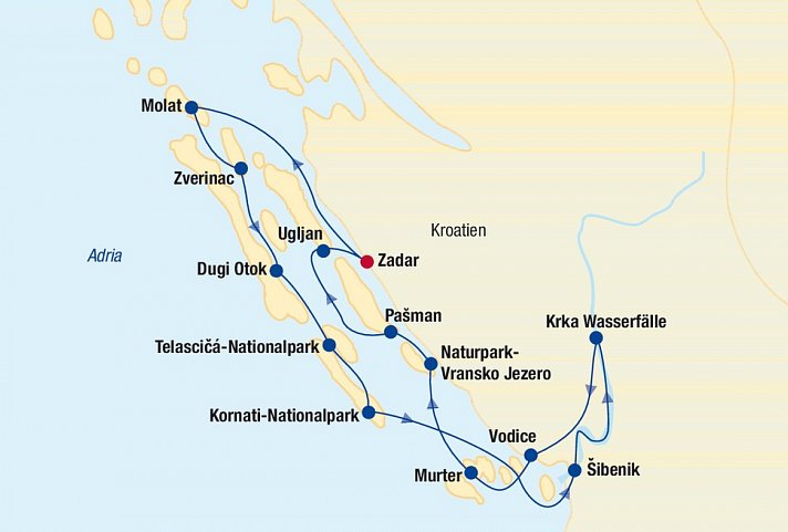 Blaue Reise Kroatien Boat & Bike (Zadar)