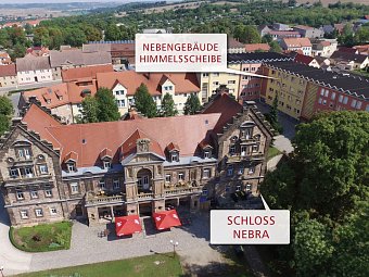 Hotel Himmelsscheibe & Hotel Schloss Nebra - Luftansicht Hotelanlage