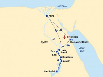 Nilkreuzfahrt mit Kairo und Baden in Hurghada