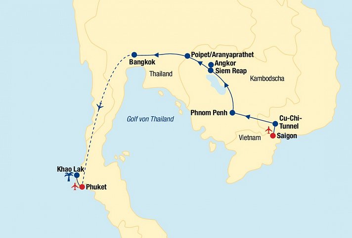 Asien - Vietnam, Kambodscha Rundreise & Baden Thailand