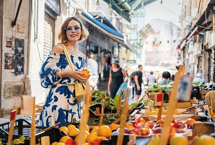 Autotour Kulinarisches Sizilien mit Wein und Köstlichkeiten - luxuriös erfahren - Marktbesuch