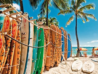 Inselträume (12 Nächte) - Surfboards Waikiki Beach, Oahu