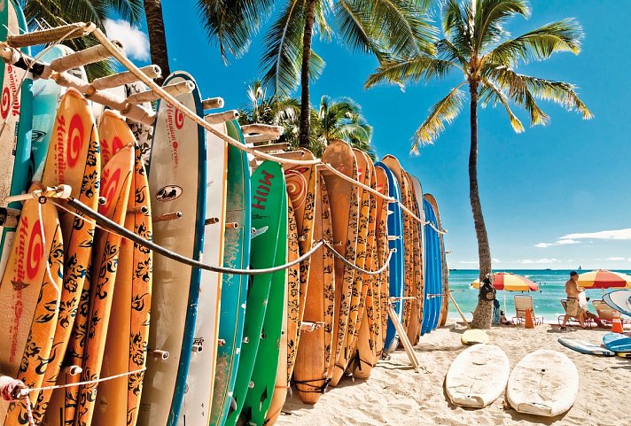 Inselträume (12 Nächte) - Surfboards Waikiki Beach, Oahu