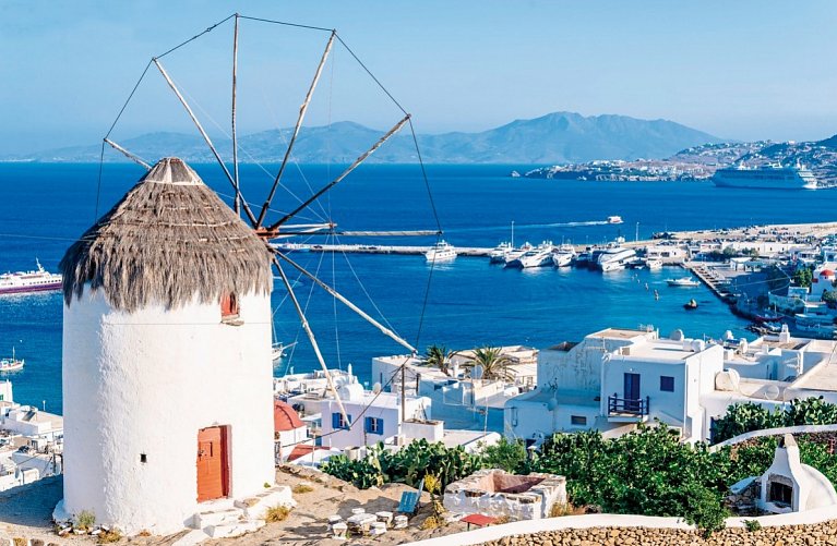 Kykladen-Inselhüpfen: Mykonos, Naxos, Santorin