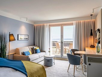 A-ROSA Travemünde - Wohnbeispiel Doppelzimmer Deluxe Meerblick (Zimmercodierung DD1)