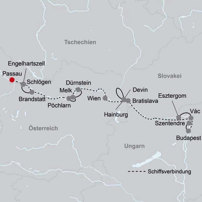 MS SE-Manon - Entlang der Donau bis Budapest