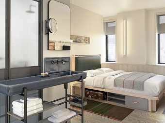 MOXY New York Times Square - Wohnbeispiel Standard One Full bed (Zimmercodierung UG6)
