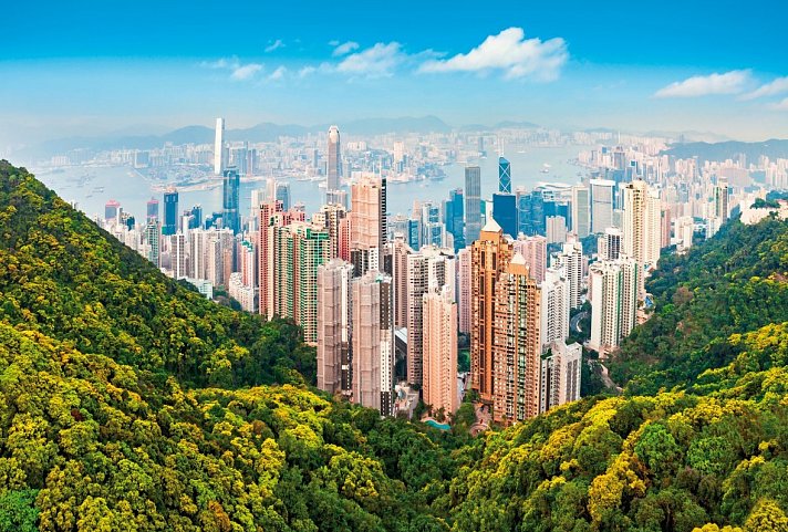 Die Vielfalt Chinas (Gruppenreise) - Hongkong Skyline vom Victoria Peak