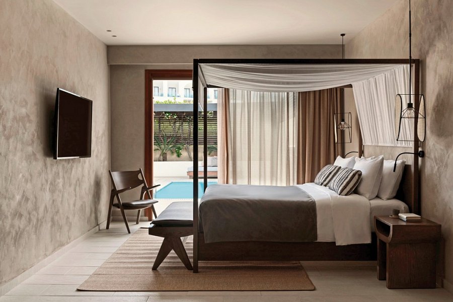 Aulus Lindos Rhodes, Curio Collection by Hilton - Wohnbeispiel Suite Tropical Pavilion 1 SZ mit Privatpool (Zimmercodierung WBR)