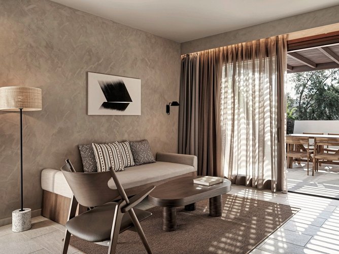 Aulus Lindos Rhodes, Curio Collection by Hilton - Wohnbeispiel Suite Tropical Pavilion 2 SZ mit Whirlpool (Zimmercodierung W1G)