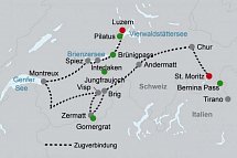 Höhepunkte der Schweiz - Grand Train Tour of Switzerland ab St. Moritz